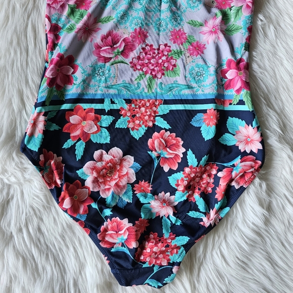 Johnny Was Japer Ruched One Piece Swimsuit - Picture 12 of 16